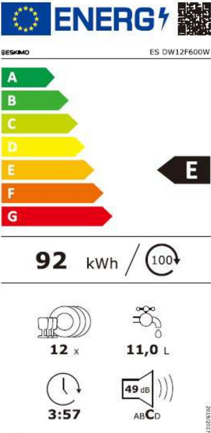 Pluntirio Piaton Eskimo ES DW12F60W Lefko 60 cm E